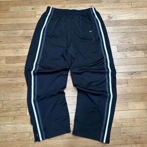 Y2K Nike black and white & Green Stripes track pants